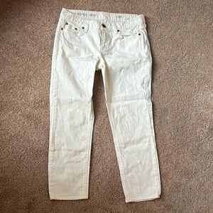 J. Crew white denim matchstick crop in size 29 R